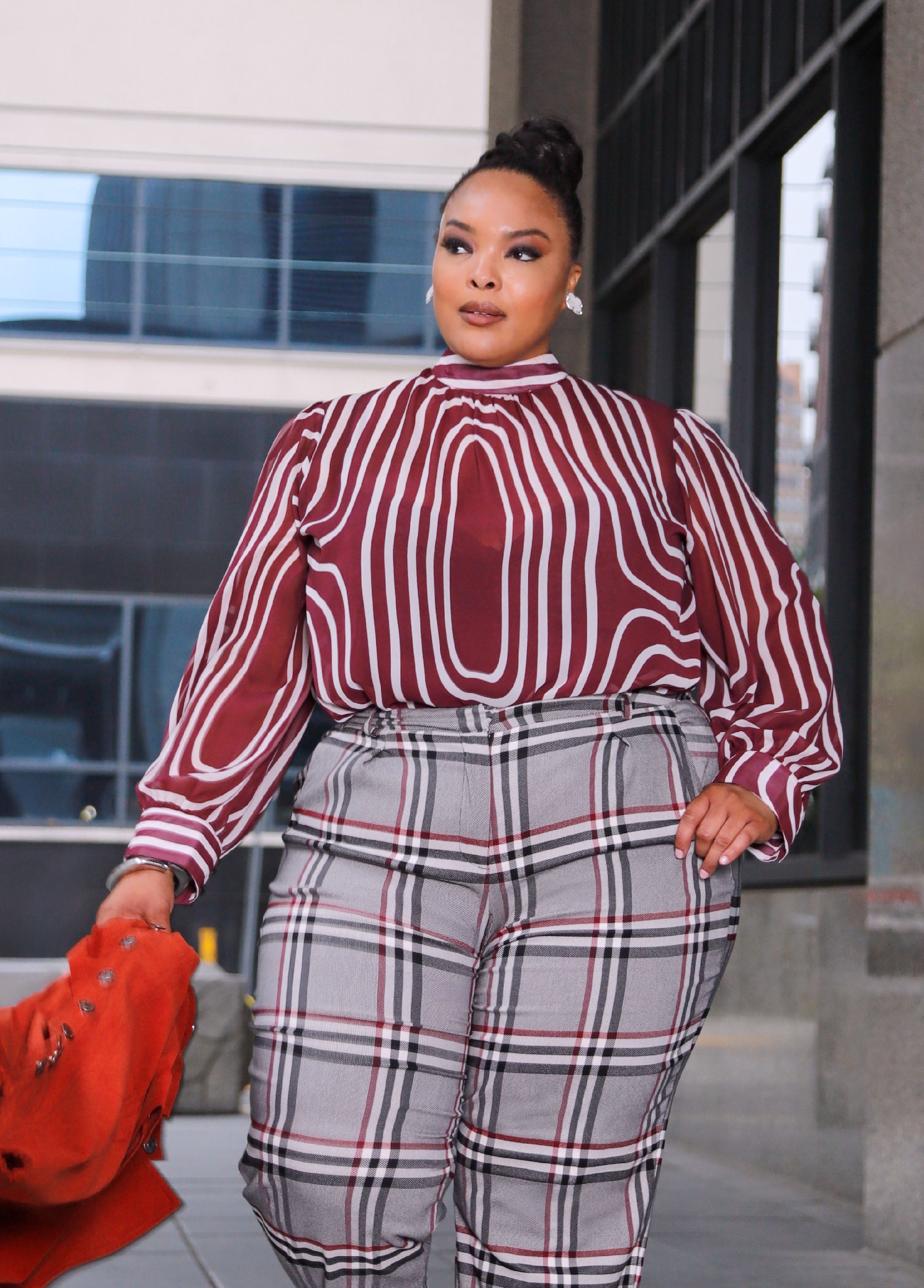 Plus Size Sheer Blouse Sexy Mock Neck Top Purple Going Out Top