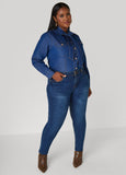 Tie Neck Denim Shirt