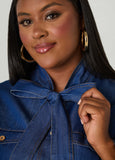 Tie Neck Denim Shirt