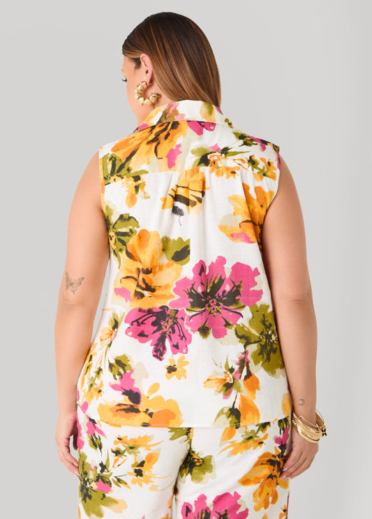 Watercolor Floral Print Shirt