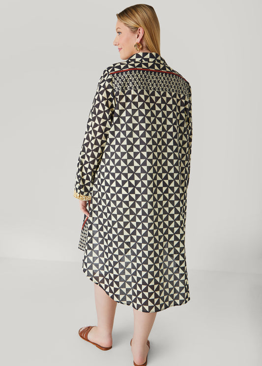 Geo Cotton Duster Shirt