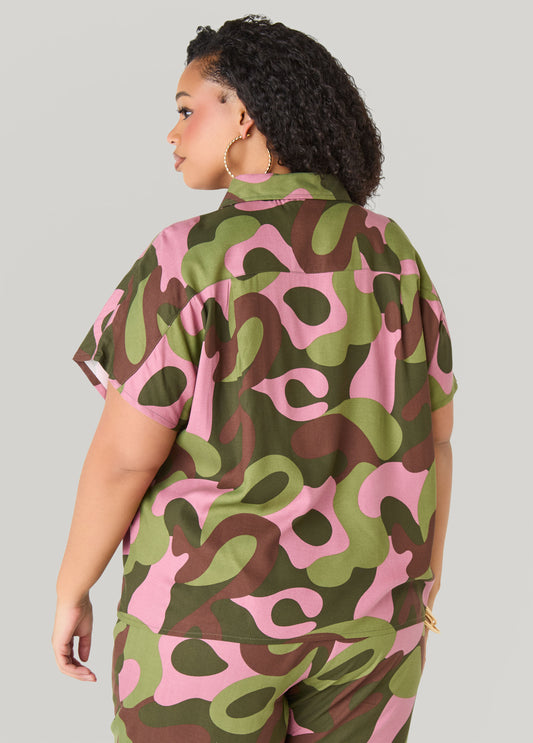 Zip Front Camo Shirt