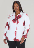 Rose Print Cotton Blend Shirt
