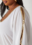 Embellished Cold Shoulder Blouse