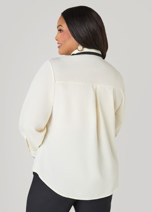 Two Tone Crepe Shirt