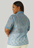 Metallic Floral Lace Shirt