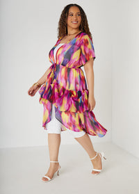 Tiered Watercolor Print Duster