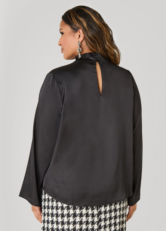 Cutout Cowl Neck Blouse