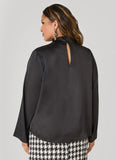 Cutout Cowl Neck Blouse