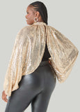 Sequined Mesh Shrug