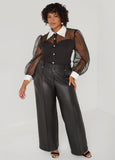 Organza Paneled Corset Shirt