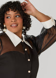 Organza Paneled Corset Shirt