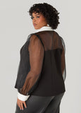 Organza Paneled Corset Shirt