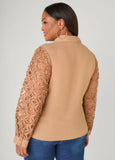 Floral Applique Mesh Shirt