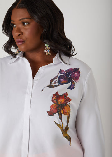 Iris Print Poplin Shirt