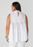 Grommet Embellished Poplin Blouse