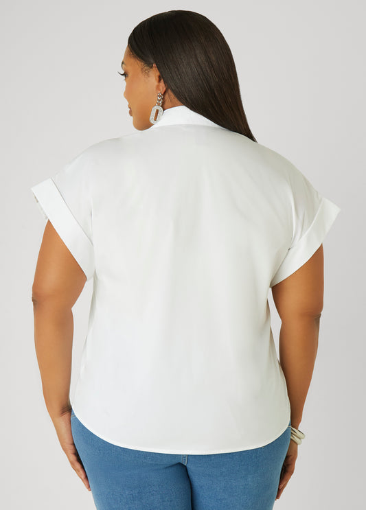 Floral Embellished Poplin Shirt