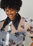 Floral Print Organza Blouse