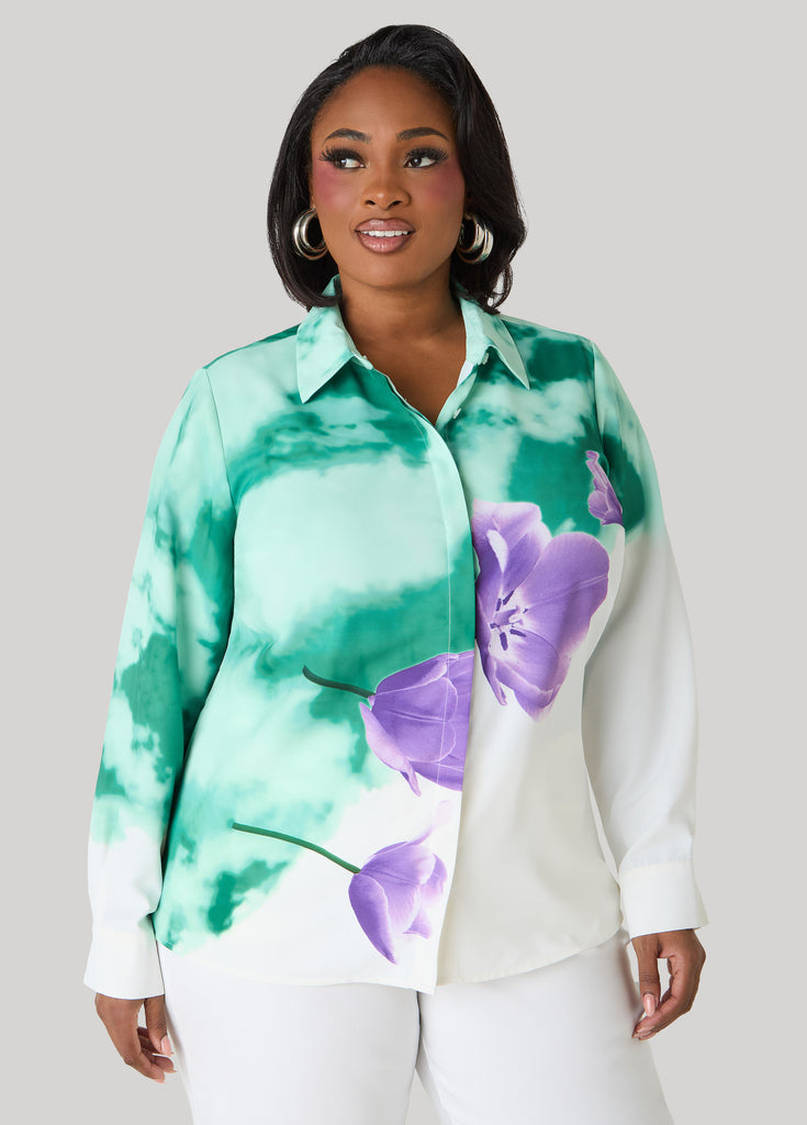Floral Print Shirt – Ashley Stewart