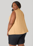 Textured Tie Neck Keyhole Top