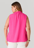 Textured Tie Neck Keyhole Top