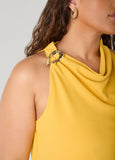 Embellished Cowl Neck Top