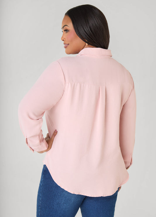 Button Embellished Textured Shirt