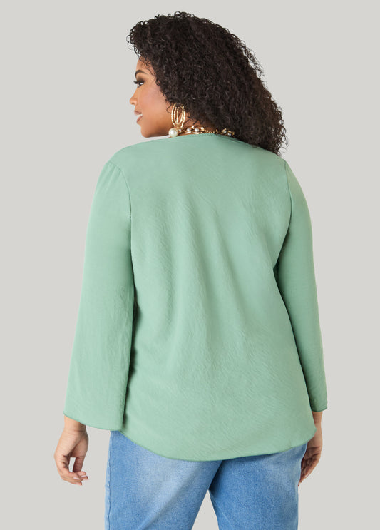 Textured Cowl Neck Blouse