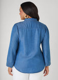 Embroidered Eyelet Chambray Shirt