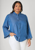 Embroidered Eyelet Chambray Shirt
