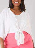 Textured Tie Front Shrug
