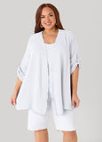 Textured Open Front Kimono
