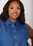 Crystal Embellished Chambray Shirt