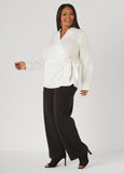 Cotton Blend Wrap Shirt