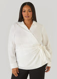 Cotton Blend Wrap Shirt