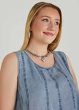 Seamed Chambray Top
