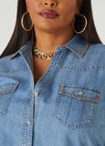 Whipstitched Denim Shirt