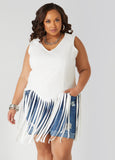 Fringed Denim Top