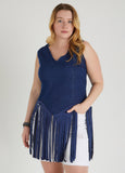 Fringed Denim Top