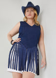 Fringed Denim Top