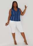 Frayed Denim Top