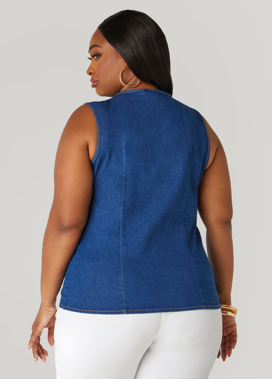 Frayed Denim Top