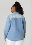Sequined Patchwork Denim Shirt