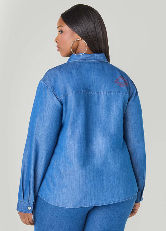 Crystal Lips Chambray Shirt