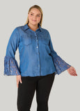 Paneled Chambray Shirt
