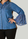 Paneled Chambray Shirt
