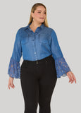 Paneled Chambray Shirt