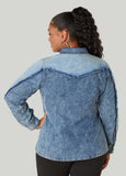 Frayed Acid Wash Chambray Shirt