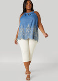 Eyelet Chambray Swing Top