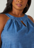 Eyelet Chambray Swing Top